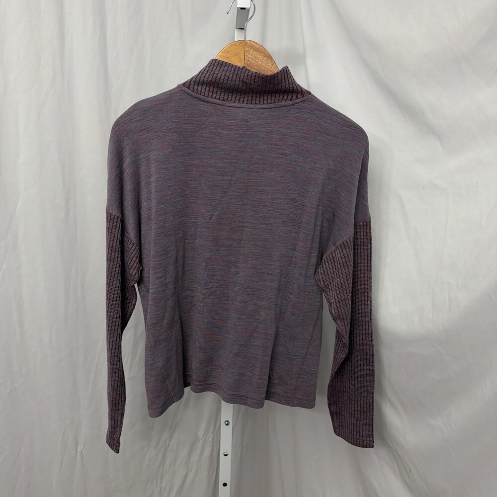 SmartWool Thermal Rib Top Womens Size Medium Merino Wool Chalk Violet Heather - Picture 11 of 11